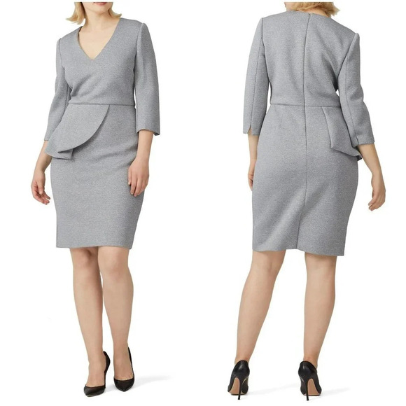 Badgley Mischka Heather Gray Scuba Dress $365 - Picture 1 of 14